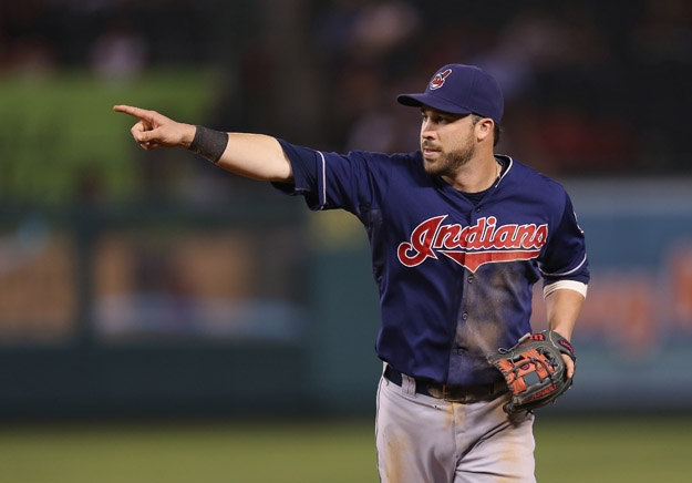 ANAHEIM, CA - AUGUST 19:  Jason Kipnis #22 of the Cleveland Indians gestures against the Los Angeles Angels of Anaheim at Angel Stadium of Anaheim on August 19, 2013 in Anaheim, California.  