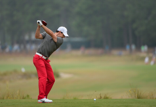 Rory McIlroy during the first round of the 114th U.S. Open. (credit: Ross Kinnaird/Getty Images)