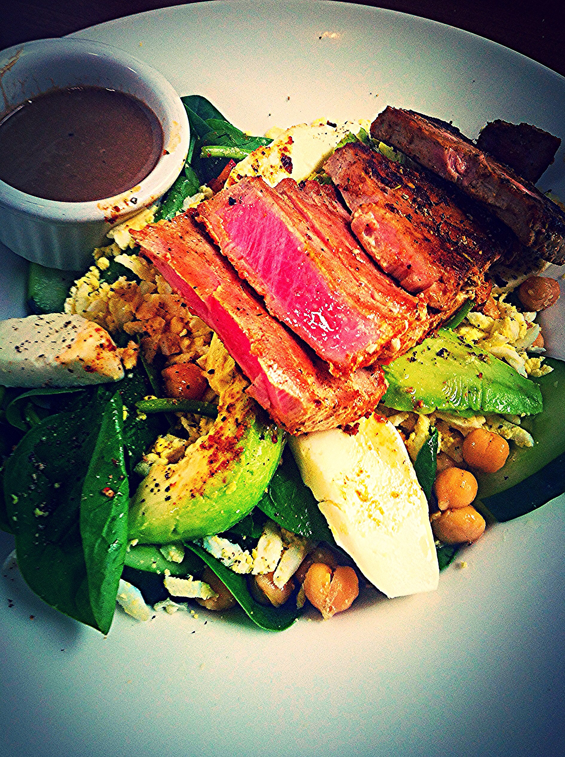 Build your own salad with Fresh Ahi Tuna added  (Photo credit: Downtown Diane)