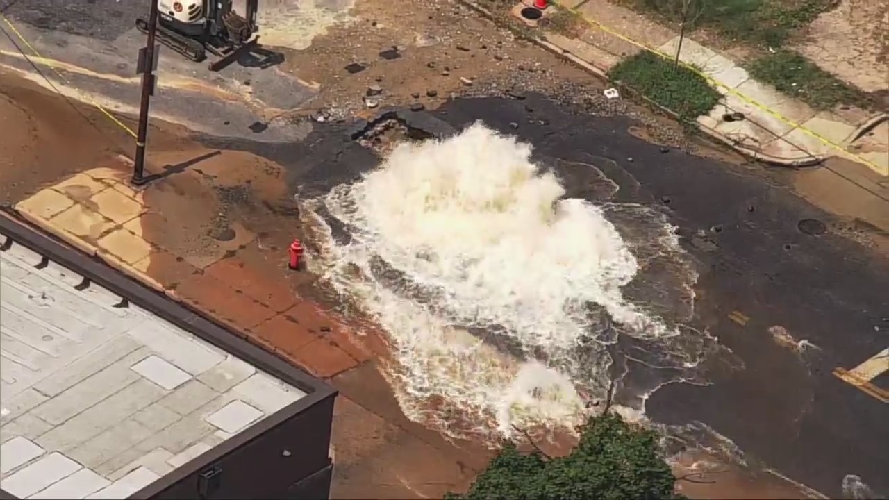 Large Water Main Break Reported In West Baltimore